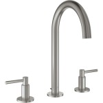 Wash basin tap Deck-mounted dual-level L size material: Brass With push-open waste set, color: Chrome surface: Brushed Deck-mounted