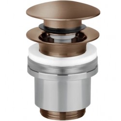 Waste Valve With overflow material: Brass surface: Brushed, color: Bronze Waste overflows