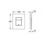 Πλακέτα εντοιχιζόμενου καζανακίου από ABS διπλής ενέργειας με πνευματικό μηχανισμό, χρώμα: Χρωμέ επιφάνεια: Γυαλιστερή Πλακέτες