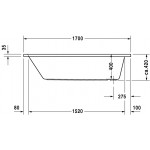 Bathtub Rectangular 170x70 material: Acrylic, color: White no grab bars surface: Glossy Rectangular