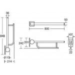 Λαβή μπάνιου ΑΜΕΑ 80cm, χρώμα: Χρωμέ από inox