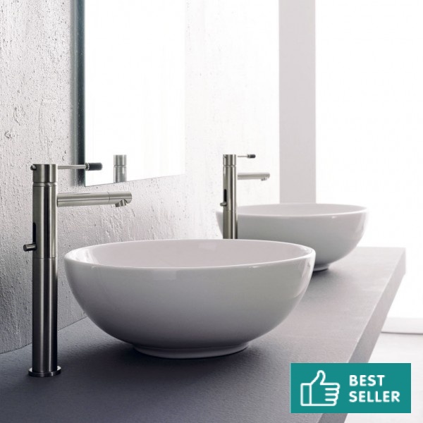 Νιπτήρας ελευθέρας τοποθέτησης 39,5x39,5x15 από πορσελάνη χωρίς οπή  χωρίς υπερχείλιση, χρώμα: Λευκό επιφάνεια: Γυαλιστερή Ελευθέρας τοποθέτησης