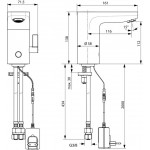 Wash basin tap Deck-mounted electronic material: Brass Without waste Μ size, color: Chrome surface: Glossy Deck-mounted