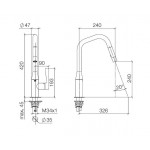 Kitchen tap Deck-mounted material: Brass With Pull-Out Spray 1 jet, color: Chrome surface: Glossy Deck-mounted Kitchen tap Deck-mounted material: Brass With Pull-Out Spray 1 jet, color: Chrome surface: Glossy Deck-mounted