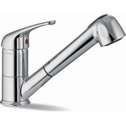 Kitchen tap Deck-mounted material: Brass With Pull-Out Spray 1 jet, color: Chrome surface: Glossy