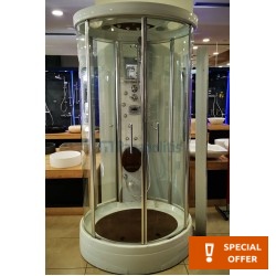 Σάουνα 110x110 καμπίνα υδρομασάζ, χρώμα: Λευκό Σάουνες