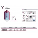 Shower enclosure Quadrant 78,5x78,5x185 6mm sliding C80 (78,5-81,0) polished aluminium frame, transparent crystal glass surface: Glossy, color: Chrome Shower enclosure Quadrant 78,5x78,5x185 6mm sliding C80 (78,5-81,0) polished aluminium frame, transparent crystal glass surface: Glossy, color: Chrome