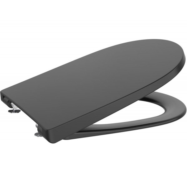 Toilet-seat soft closing, style: Wrapover, color: Black Toilet seats & covers