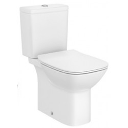 Floor standing close-coupled toilet & flushing cistern & toilet seat, style: Sandwich horizontal outlet p Rimless Simple Slim 65,5x35,5 surface: Glossy, color: White