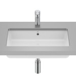 Washbasin Under counter 55x35 material: Porcelain With overflow, color: White surface: Glossy Under counter