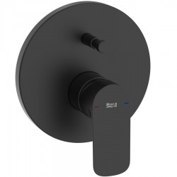 Μπαταρία ντουζιέρας εντοιχιζόμενη 2 εξόδων αναμεικτική από ορείχαλκο με πλακέτα Black Matt, χρώμα: Μαύρο επιφάνεια: Ματ Εντοιχιζόμενες εξωτερικό μέρος