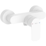 Shower tap Wall-mounted exposed material: Brass mixer without hand shower, hose and holder White Matt, color: White surface: Matt Wall-mouned exposed Shower tap Wall-mounted exposed material: Brass mixer without hand shower, hose and holder White Matt, color: White surface: Matt Wall-mouned exposed