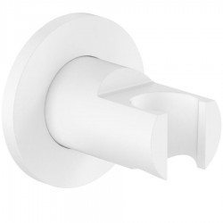 Στήριγμα ντους σταθερό από ορείχαλκο Round, White Matt, χρώμα: Λευκό επιφάνεια: Ματ Στηρίγματα ντους