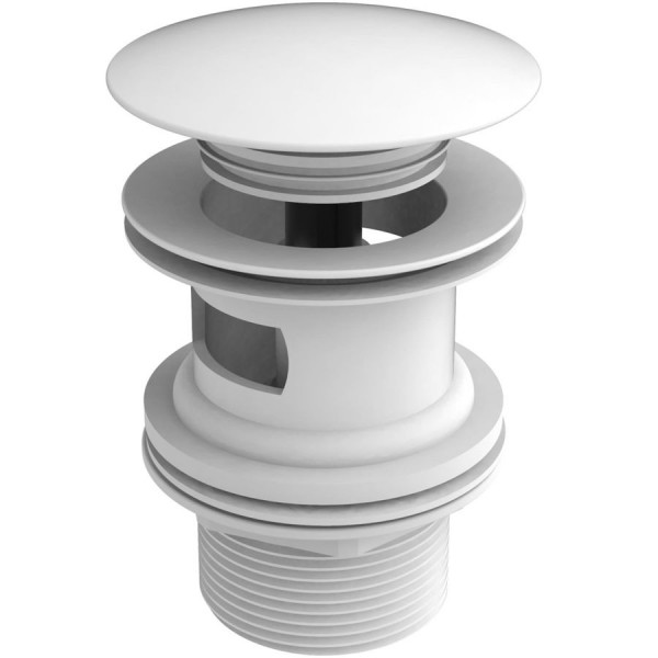 Waste Valve Matt White Without overflow material: Brass surface: Matt, color: White Waste overflows
