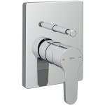 Shower tap Wall-mounted concealed - complete set 2 way material: Brass mixer With plate without hand shower, hose and holder Square, color: Chrome surface: Glossy Wall-mounted - external part Shower tap Wall-mounted concealed - complete set 2 way material: Brass mixer With plate without hand shower, hose and holder Square, color: Chrome surface: Glossy Wall-mounted - external part