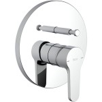 Shower tap Wall-mounted concealed - complete set 2 way material: Brass mixer With plate without hand shower, hose and holder Round, color: Chrome surface: Glossy Wall-mounted - external part