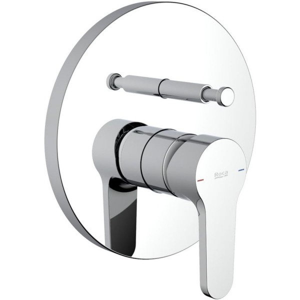 Shower tap Wall-mounted concealed - complete set 2 way material: Brass mixer With plate without hand shower, hose and holder Round, color: Chrome surface: Glossy Wall-mounted - external part