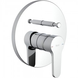 Shower tap Wall-mounted concealed - complete set 2 way material: Brass mixer With plate without hand shower, hose and holder Round, color: Chrome surface: Glossy Wall-mounted - external part