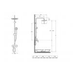 Shower tap with showerpipe and overhead shower Wall-mounted material: Brass mixer, color: Chrome surface: Glossy Wall-mounted exposed with showerpipe and overhead shower Shower tap with showerpipe and overhead shower Wall-mounted material: Brass mixer, color: Chrome surface: Glossy Wall-mounted exposed with showerpipe and overhead shower