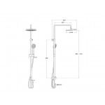 Shower slider rail with head material: Brass With diverter, color: Chrome surface: Glossy Shower slider rail with head material: Brass With diverter, color: Chrome surface: Glossy