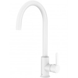 Kitchen tap Deck-mounted material: Brass, color: White surface: Matt Deck-mounted