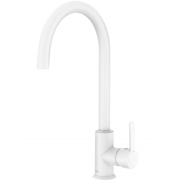 Kitchen tap Deck-mounted material: Brass, color: White surface: Matt Deck-mounted Kitchen tap Deck-mounted material: Brass, color: White surface: Matt Deck-mounted