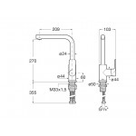 Μπαταρία κουζίνας επικαθήμενη από ορείχαλκο L-Spout, Cold Start, χρώμα: Χρωμέ επιφάνεια: Γυαλιστερή Επικαθήμενες