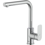 Μπαταρία κουζίνας επικαθήμενη από ορείχαλκο L-Spout, Cold Start, χρώμα: Χρωμέ επιφάνεια: Γυαλιστερή Επικαθήμενες