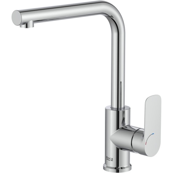 Μπαταρία κουζίνας επικαθήμενη από ορείχαλκο L-Spout, Cold Start, χρώμα: Χρωμέ επιφάνεια: Γυαλιστερή Επικαθήμενες