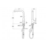 Μπαταρία κουζίνας επικαθήμενη από ορείχαλκο με ντους L-spout 2 ροών, Cold Start, χρώμα: Χρωμέ επιφάνεια: Γυαλιστερή Επικαθήμενες