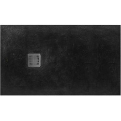 Ντουζιέρα ορθογώνια 140x90x3,1 από συνθετικό Superslim , Stonex® , Black, χρώμα: Μαύρο επιφάνεια: Σαγρέ - Ανάγλυφη