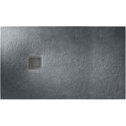 Ντουζιέρα ορθογώνια 100x80x2,6 από συνθετικό Slate Superslim , Stonex®, χρώμα: Γκρι επιφάνεια: Σαγρέ - Ανάγλυφη
