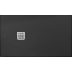 Shower tray Rectangular 100x80x2,6 material: Synthetic Superslim , Stonex®, color: Black surface: Srained - Textured Rectangular