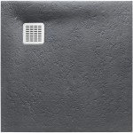 Shower tray Square 90x90x2,8 material: Synthetic Superslim , Stonex®, color: Grey surface: Srained - Textured Square Shower tray Square 90x90x2,8 material: Synthetic Superslim , Stonex®, color: Grey surface: Srained - Textured Square