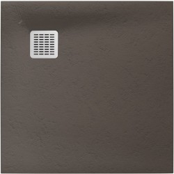 Ντουζιέρα τετράγωνη 90x90x2,8 από συνθετικό Square, Coffee Superslim , Stonex®, χρώμα: Καφέ επιφάνεια: Σαγρέ - Ανάγλυφη