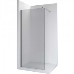 Καμπίνα ντουζιέρας ευθύγραμμη 90x200 6mm σταθερή κρύσταλλο διαφανές, με κάθετη αντιρίδα επιφάνεια: Γυαλιστερή, χρώμα: Χρωμέ Ευθύγραμμες