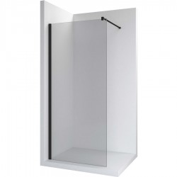 Shower enclosure Linear 100x200 8mm fixed surface: Matt, color: Black Linear