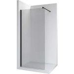 Καμπίνα ντουζιέρας ευθύγραμμη 80x200 8mm σταθερή κρύσταλλο διαφανές, με κάθετη αντιρίδα Matt Black επιφάνεια: Ματ, χρώμα: Μαύρο Ευθύγραμμες