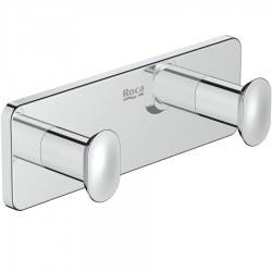 Hook double Flat wall mounted material: Brass, color: Chrome surface: Glossy Hooks