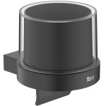 Dispenser από ορείχαλκο επίτοιχος τύπος με λαβή, Φ11x12,8 x12,9 cm, 240ml, Matt black, χρώμα: Μαύρο επιφάνεια: Ματ Dispenser