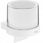 Dispenser από ορείχαλκο επίτοιχος τύπος με λαβή, Φ11x12,8 x12,9 cm, 240ml, Matt White, χρώμα: Λευκό επιφάνεια: Ματ Dispenser