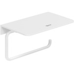 Χαρτοθήκη με ράφι από ορείχαλκο Round, White Matt, χρώμα: Λευκό επιφάνεια: Ματ Χαρτοθήκες