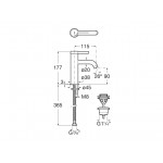 Wash basin tap Deck-mounted material: Brass mixer With push-open waste set Μ size, color: Chrome surface: Glossy Deck-mounted Wash basin tap Deck-mounted material: Brass mixer With push-open waste set Μ size, color: Chrome surface: Glossy Deck-mounted