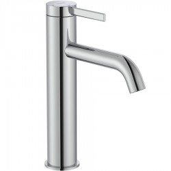 Wash basin tap Deck-mounted material: Brass mixer With push-open waste set Μ size, color: Chrome surface: Glossy Deck-mounted