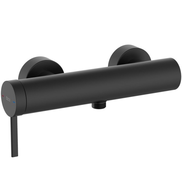 Shower tap Wall-mounted exposed material: Brass mixer without hand shower, hose and holder Black Matt, color: Black surface: Matt Wall-mouned exposed Shower tap Wall-mounted exposed material: Brass mixer without hand shower, hose and holder Black Matt, color: Black surface: Matt Wall-mouned exposed