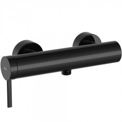 Shower tap Wall-mounted exposed material: Brass mixer without hand shower, hose and holder Titaniun Black, color: Black surface: Glossy Wall-mouned exposed