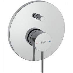 Shower tap Wall-mounted external part 2 way material: Brass mixer With plate without hand shower, hose and holder, color: Chrome surface: Glossy Wall-mounted - external part