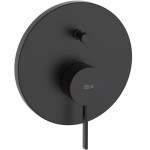 Shower tap Wall-mounted external part 2 way material: Brass mixer With plate without hand shower, hose and holder Black Matt, color: Black surface: Matt Wall-mounted - external part Shower tap Wall-mounted external part 2 way material: Brass mixer With plate without hand shower, hose and holder Black Matt, color: Black surface: Matt Wall-mounted - external part