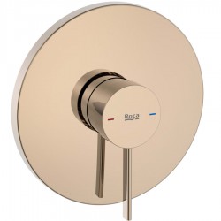 Shower tap Wall-mounted external part 1 way material: Brass mixer With plate without hand shower, hose and holder, color: Pink Gold surface: Glossy Wall-mounted - external part