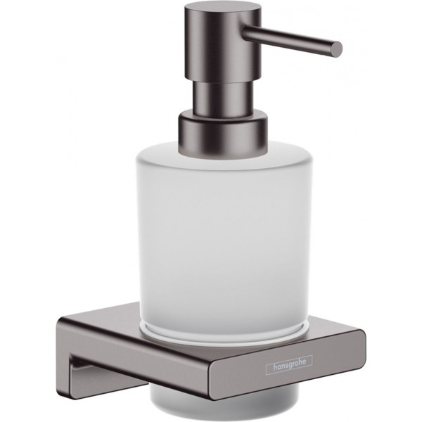 Dispenser material: Brass Wall-mounted 200 ml, brushed black chrome, color: Dark Grey surface: Brushed